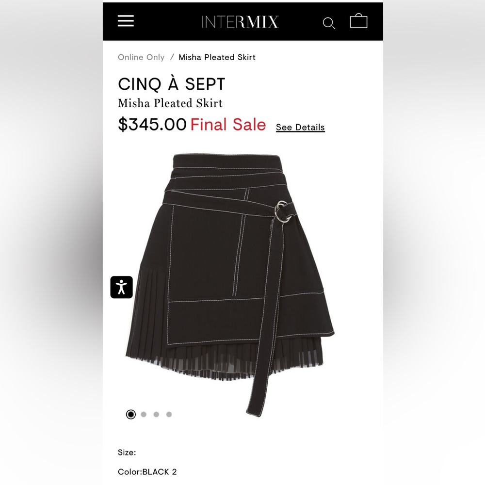 CINQASEPT CINQ Á SEPT  Misha Pleated Skirt like new
